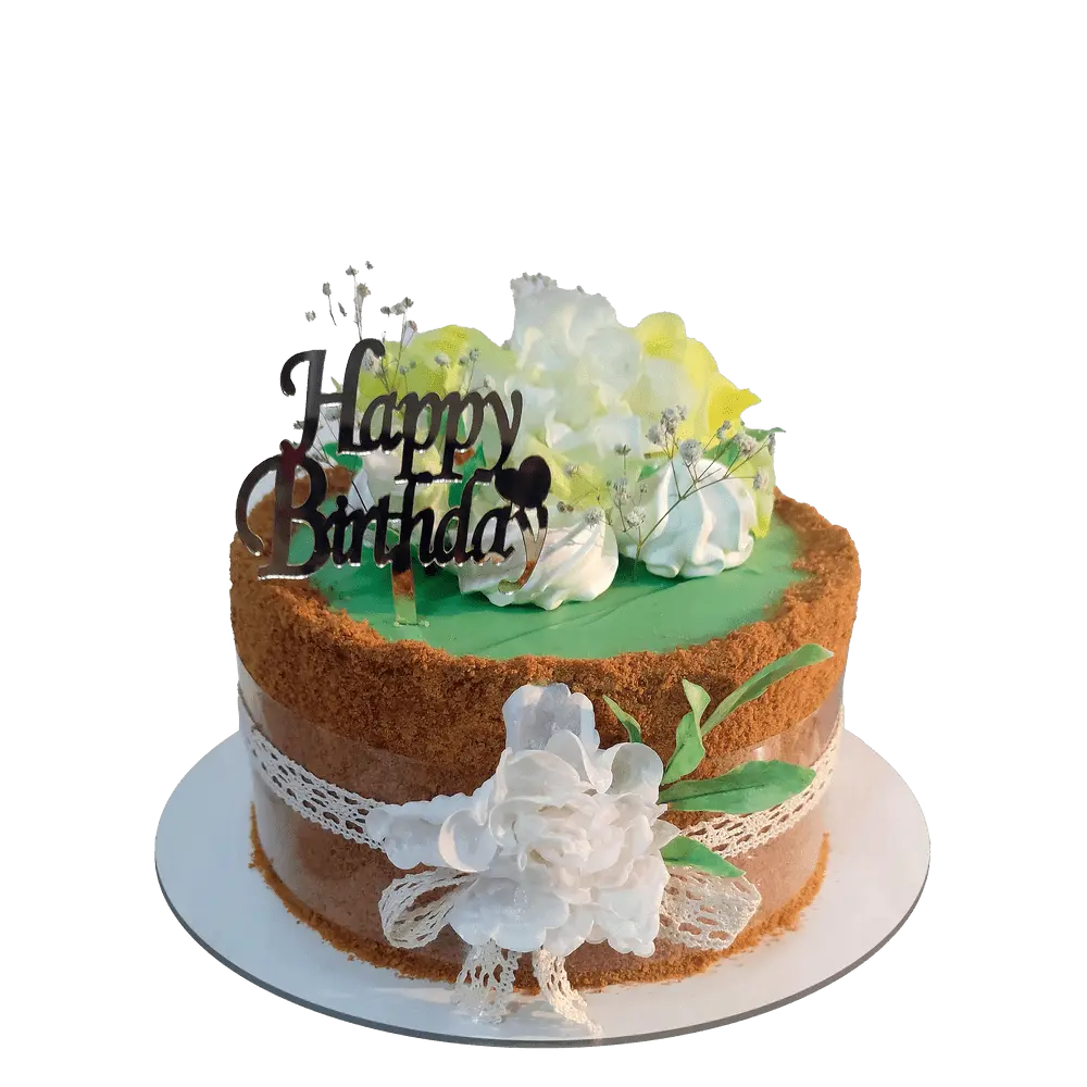 Русский торт Медовик фисташка-малина на день рождения маме