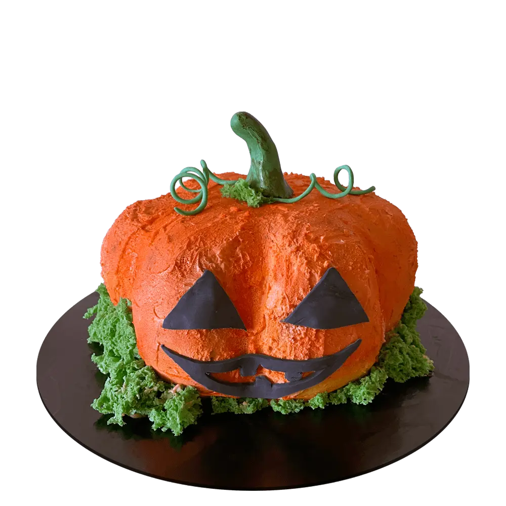 Торт медовик на детский праздник Хеллоуин в форме тыквы