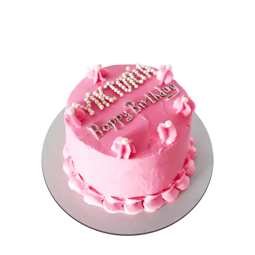 Бенто тортик птичье молоко с розовым декором на день рождения девушке