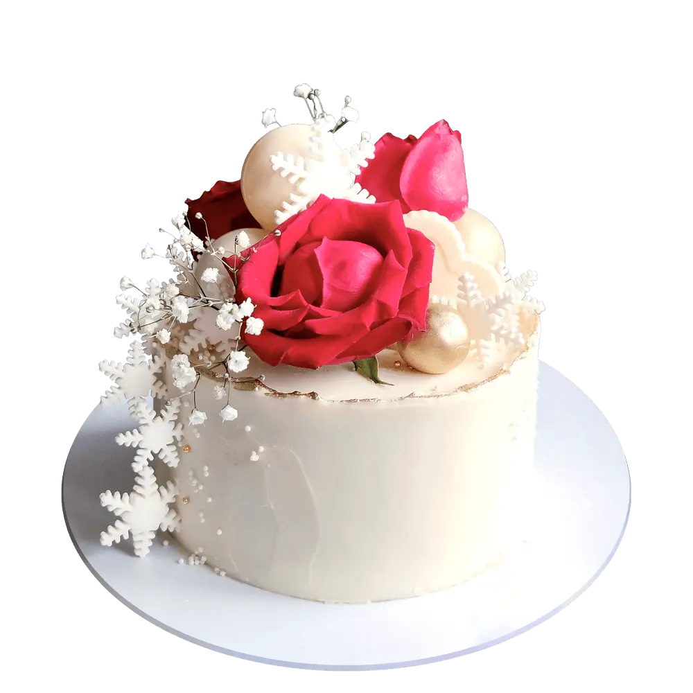 Торт медовик на свадьбу с цветочным декором